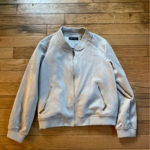 Suede bomber jacket